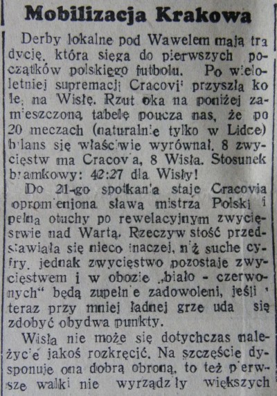 Zapowiedź meczu w warszawskim tygodniku Przegląd Sportowy cz.2
