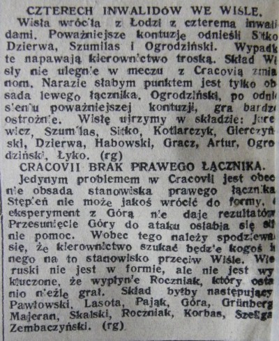 Zapowiedź meczu w warszawskim tygodniku Przegląd Sportowy cz.4