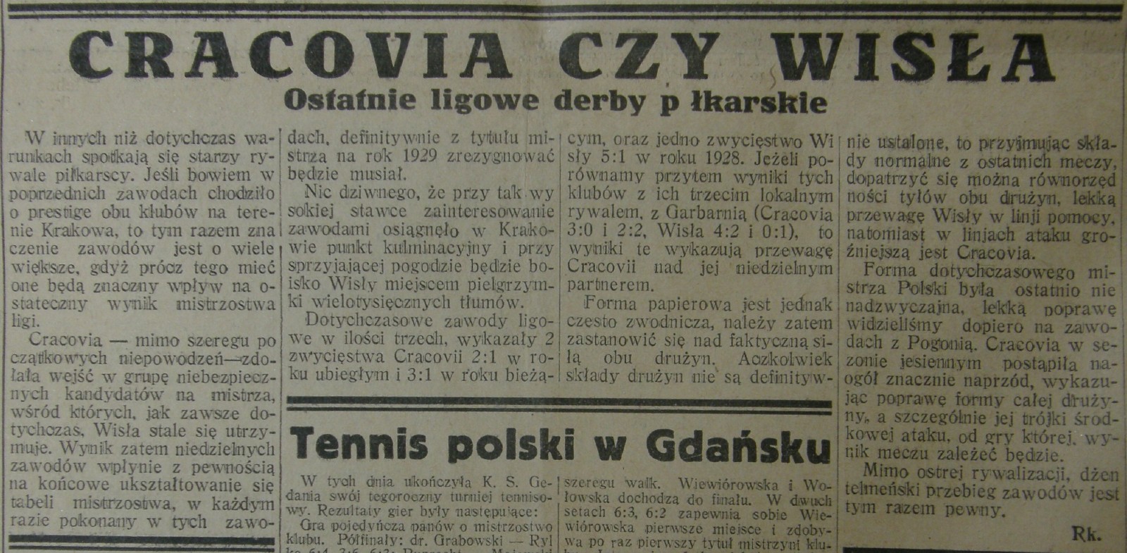 Zapowiedź meczu w warszawskim tygodniku Przegląd Sportowy cz.1