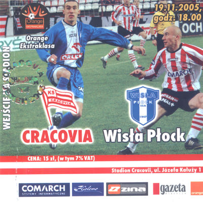 2005-11-19 Cracovia - Wisła Płock bilet awers.jpg