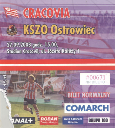 2003-09-27 Cracovia - KSZO Ostrowiec bilet awers.jpg