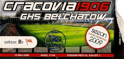 2009-05-15 Cracovia - GKS Bełchatów bilet awers.jpg