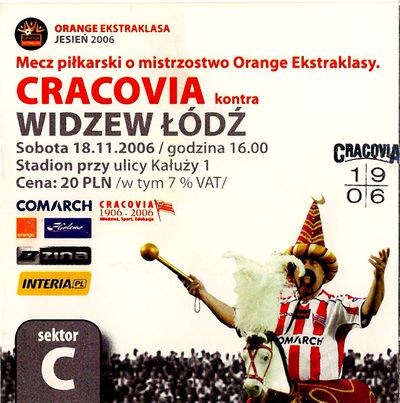 2006-11-18 Cracovia - Widzew Łódź bilet awers.jpg