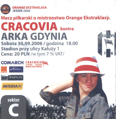 2006-09-30 Cracovia - Arka Gdynia bilet awers.jpg