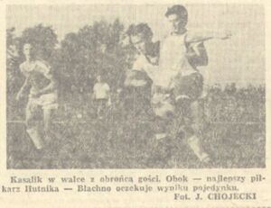 Tadeusz Błachno podczas meczu z Górnikiem Wałbrzych 11.09.1971 - Głos Nowej Huty