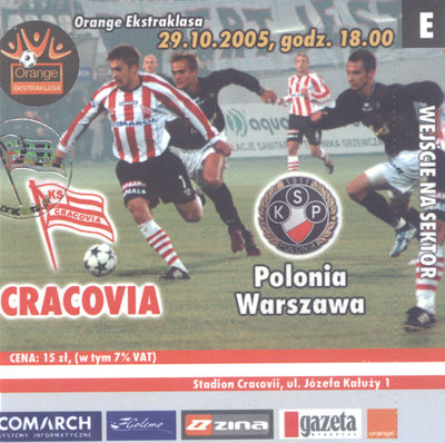 2005-10-29 Cracovia - Polonia Warszawa bilet awers.jpg