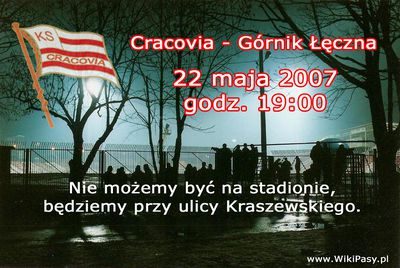 2007-05-22 Cracovia - Górnik Łęczna (plakat).jpg