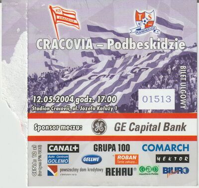 Bilet 2004-05-12 Cracovia - Podbeskidzie Bielsko-Biała 1.jpg
